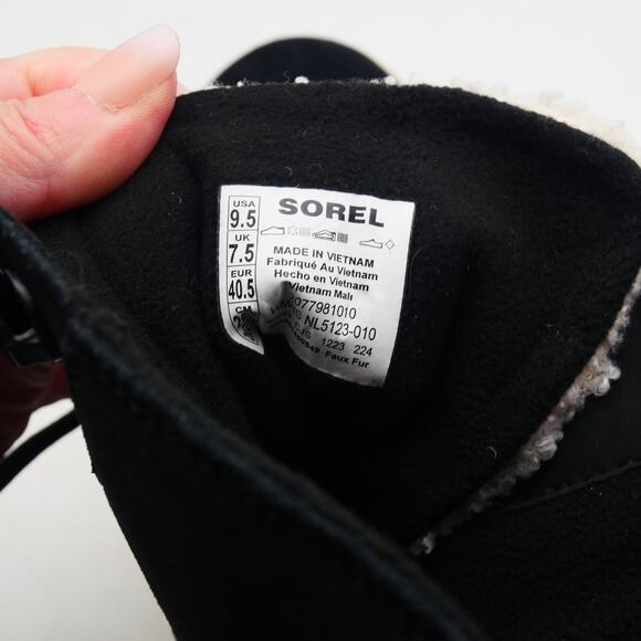 NEW Sorel Explorer III Joan Women's 9.5 Insulated WP Boots Black Chalk OPEN BOX - Picture 10 of 10